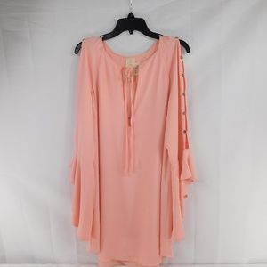 Free People Bell Sleeve Cold Shoulder Dress Med